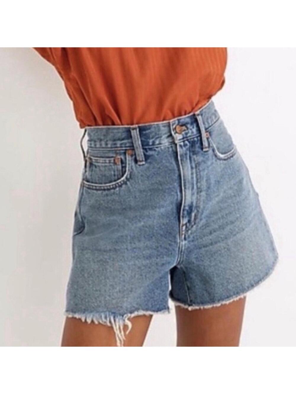 Madewell The Mom Jean Shorts Women's Size 27 High Rise Raw Hem